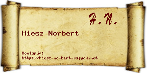 Hiesz Norbert névjegykártya
